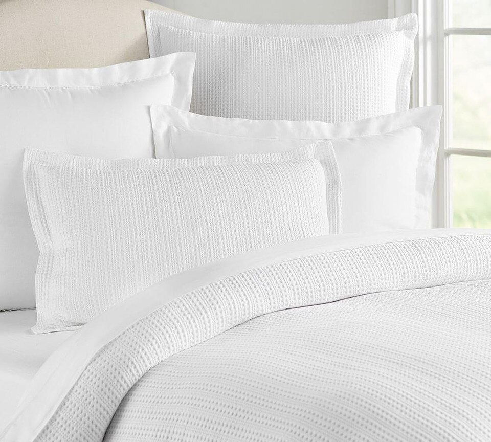 Honeycomb Quilt Cover & Pillowcases - White