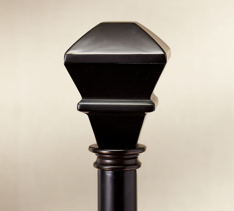 PB Standard Square Finial & Curtain Rod - Antique Bronze Finish