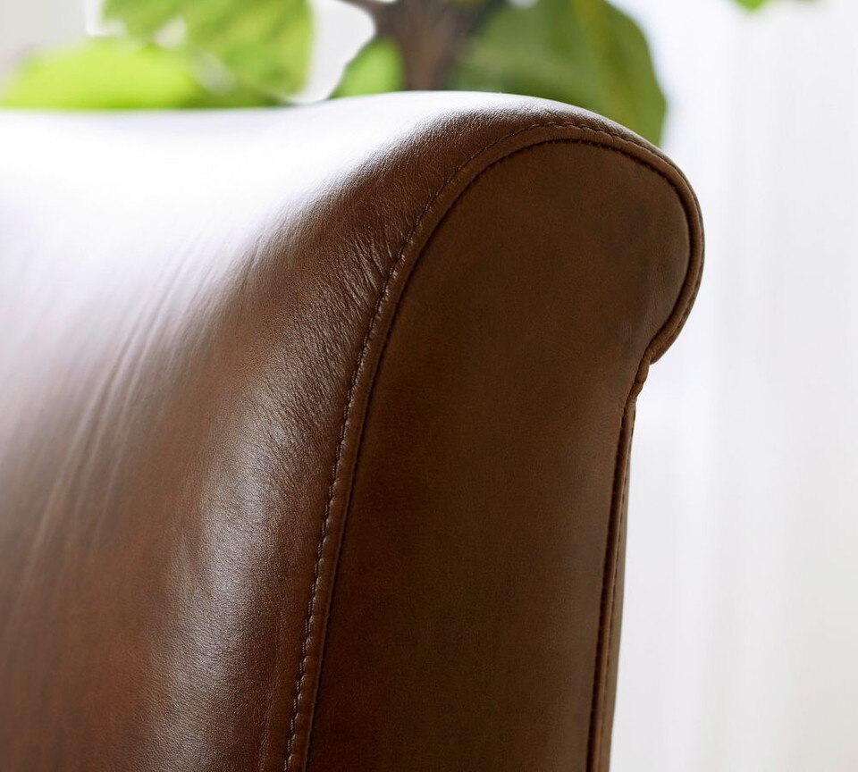 Irving Roll Arm Leather Recliner