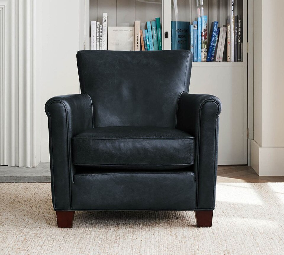 Irving Roll Arm Leather Armchair (81 cm)