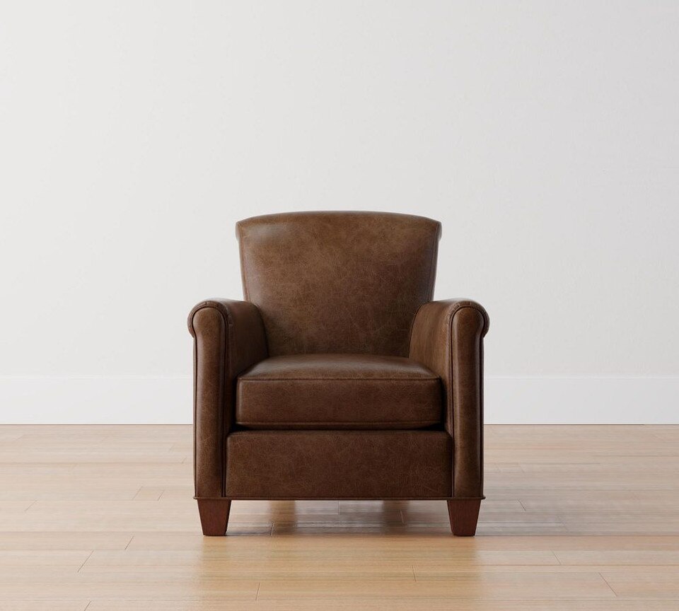 Irving Roll Arm Leather Armchair (81 cm)