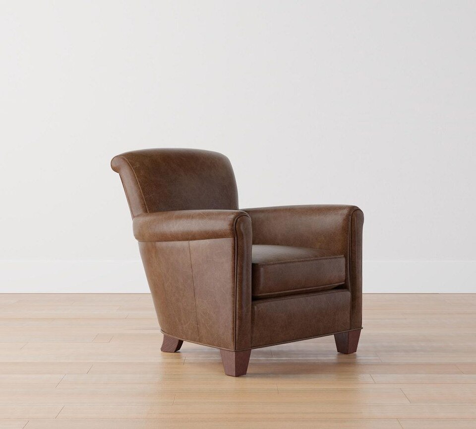 Irving Roll Arm Leather Armchair (81 cm)