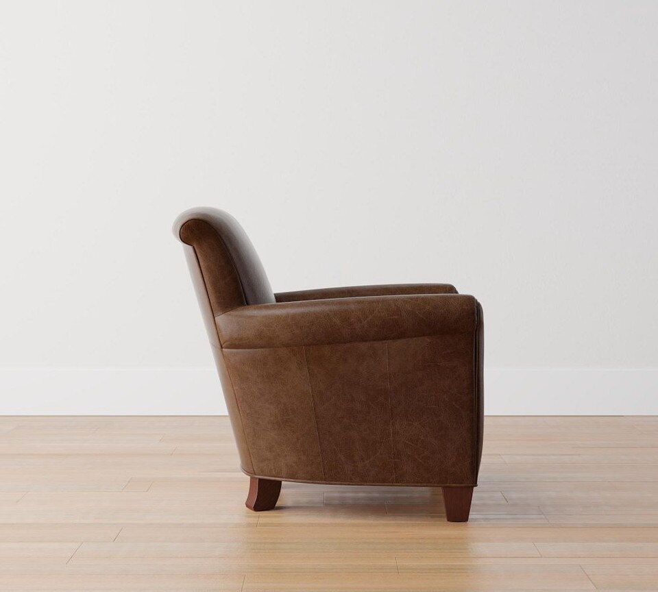 Irving Roll Arm Leather Armchair (81 cm)
