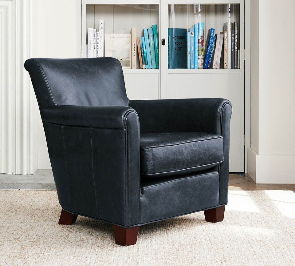 Irving Roll Arm Leather Armchair (81 cm)