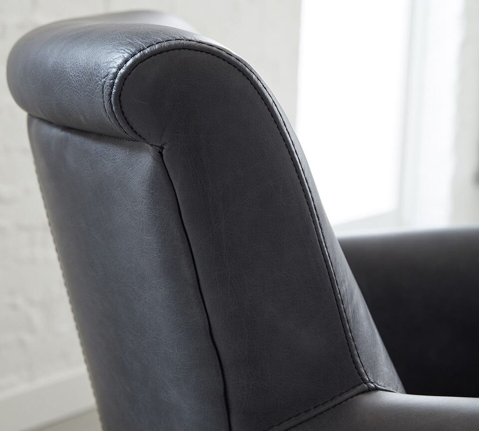 Irving Roll Arm Leather Armchair (81 cm)