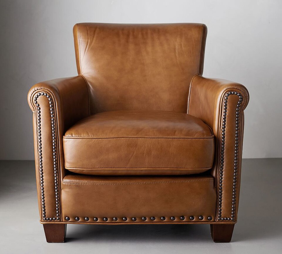 Irving Roll Arm Leather Armchair (81 cm)