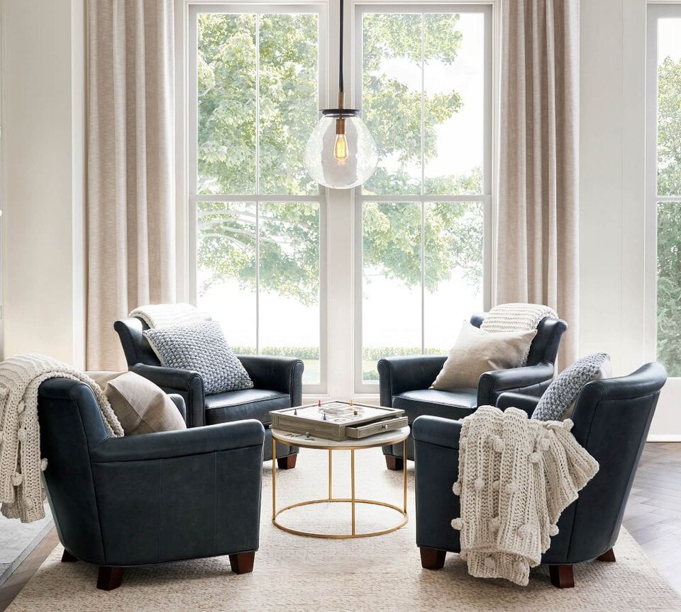 Irving Roll Arm Leather Armchair (81 cm)