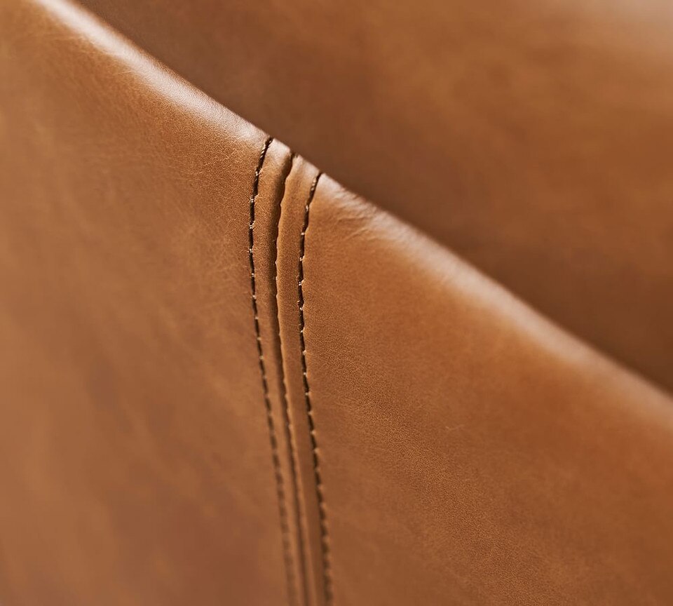 Irving Roll Arm Leather Swivel Armchair (81 cm)