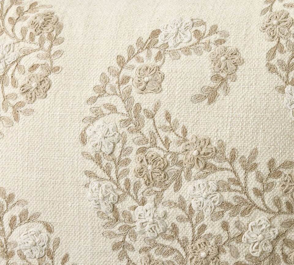 Jolyn Paisley Embroidered Cushion