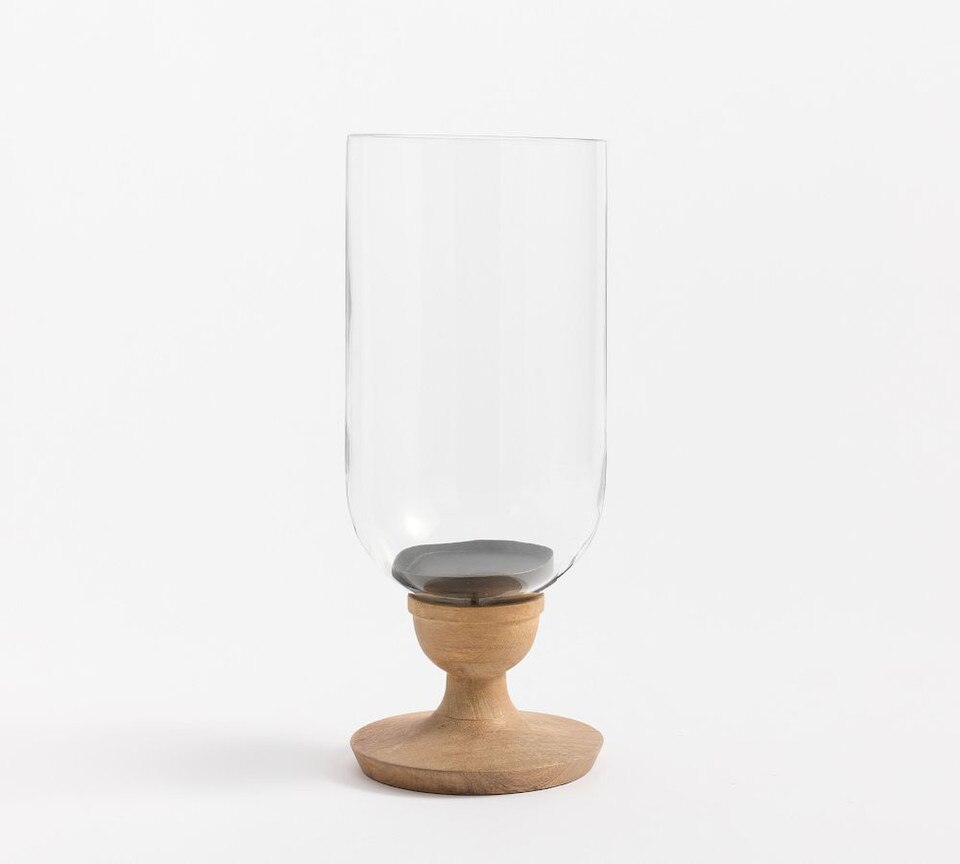 Kadence Turned Wood Hurricane Candle Holders