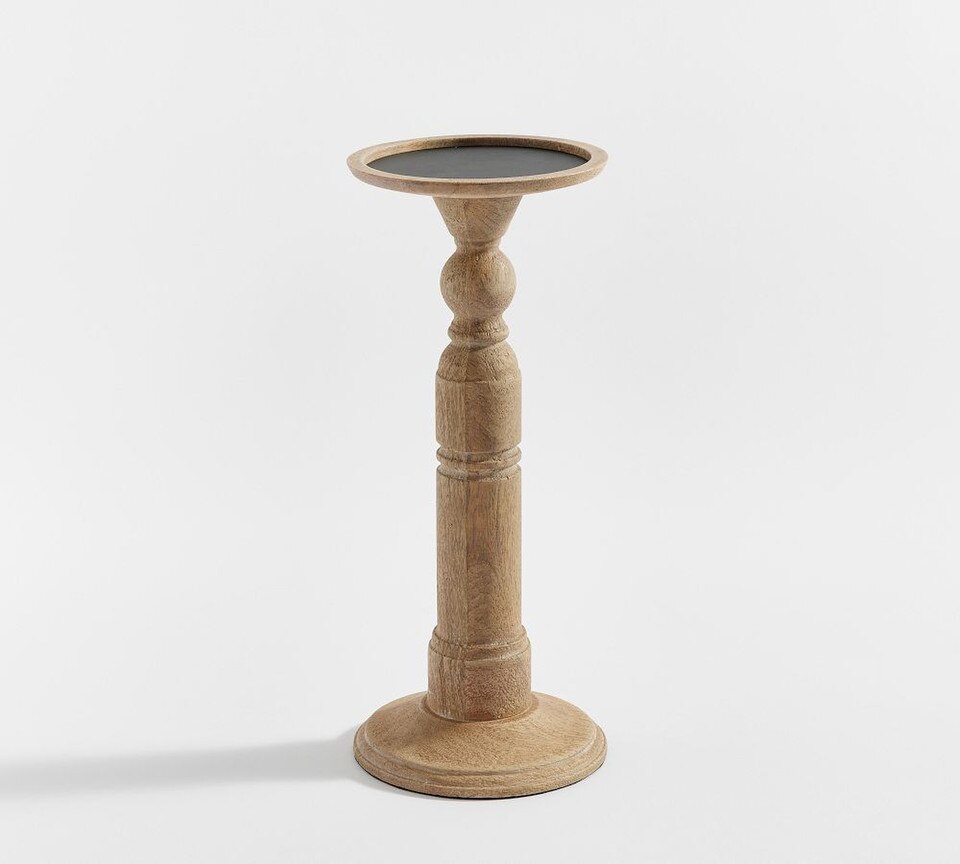 Kadence Wood Pillar Candleholder