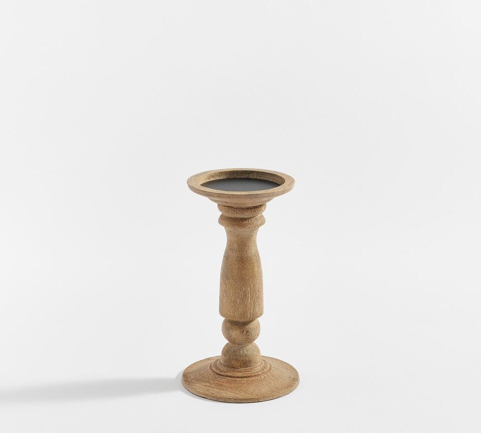 Kadence Wood Pillar Candleholder