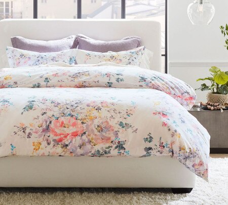 Kinsley Floral Organic Cotton Quilt Cover Pillowcases Pottery