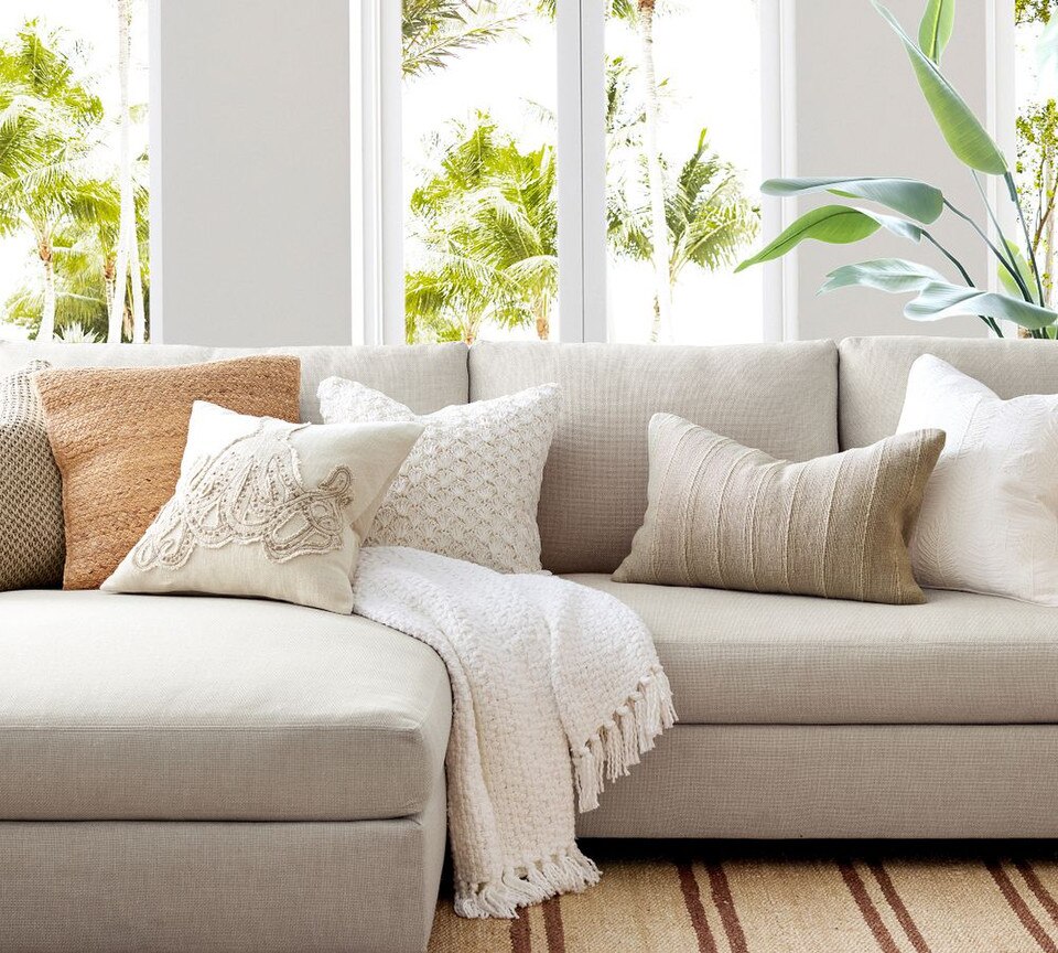 Leaf Embroidered Cushion