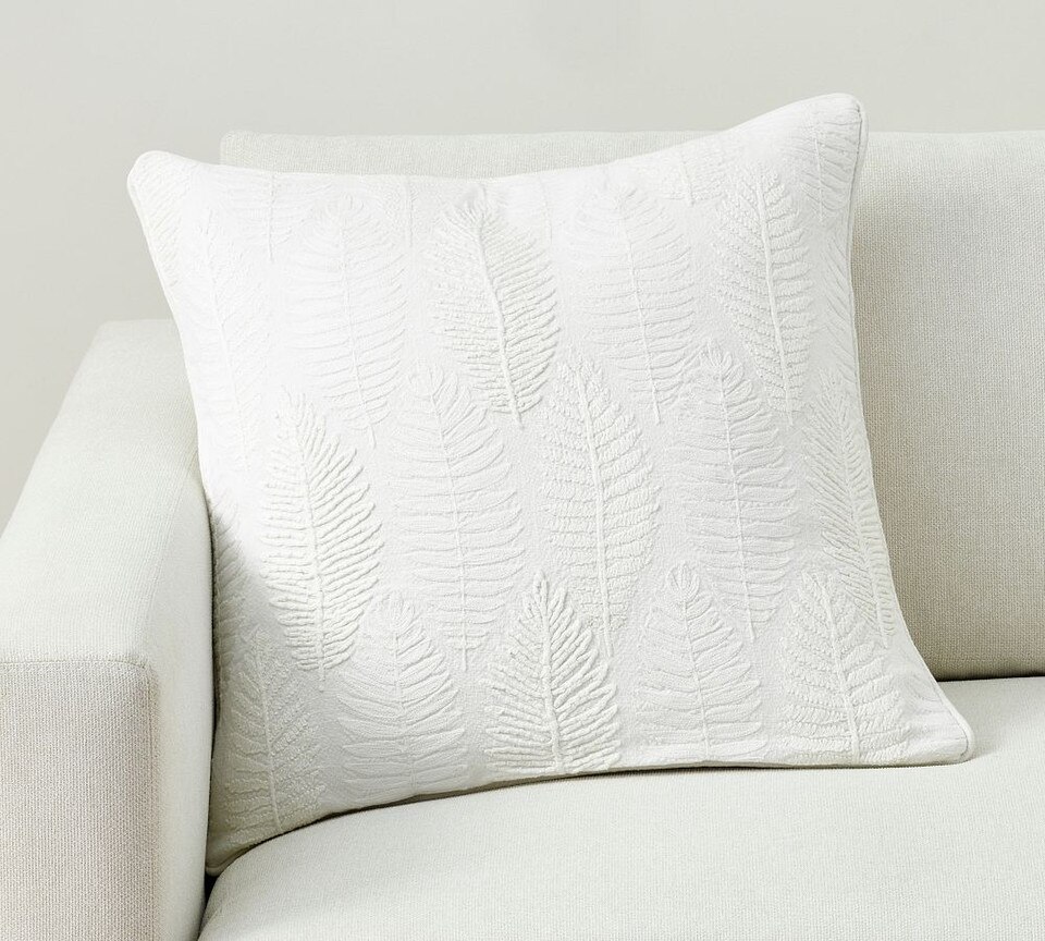 Leaf Embroidered Cushion