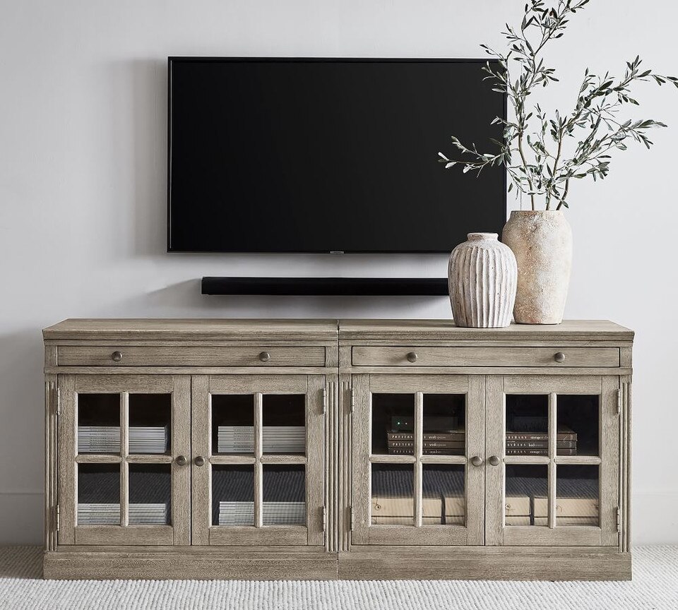 Livingston 178 cm Media Console with Glass Cabinets