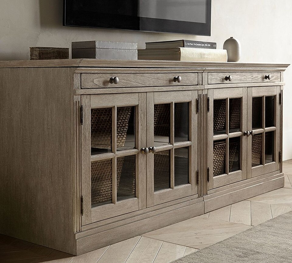 Livingston 178 cm Media Console with Glass Cabinets