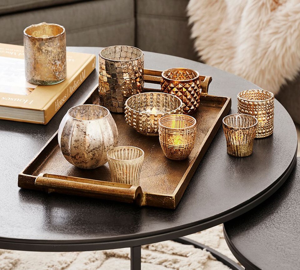 Antiqued Metal Decorative Trays