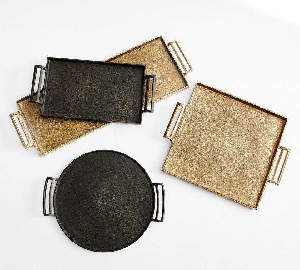 Antiqued Metal Decorative Trays