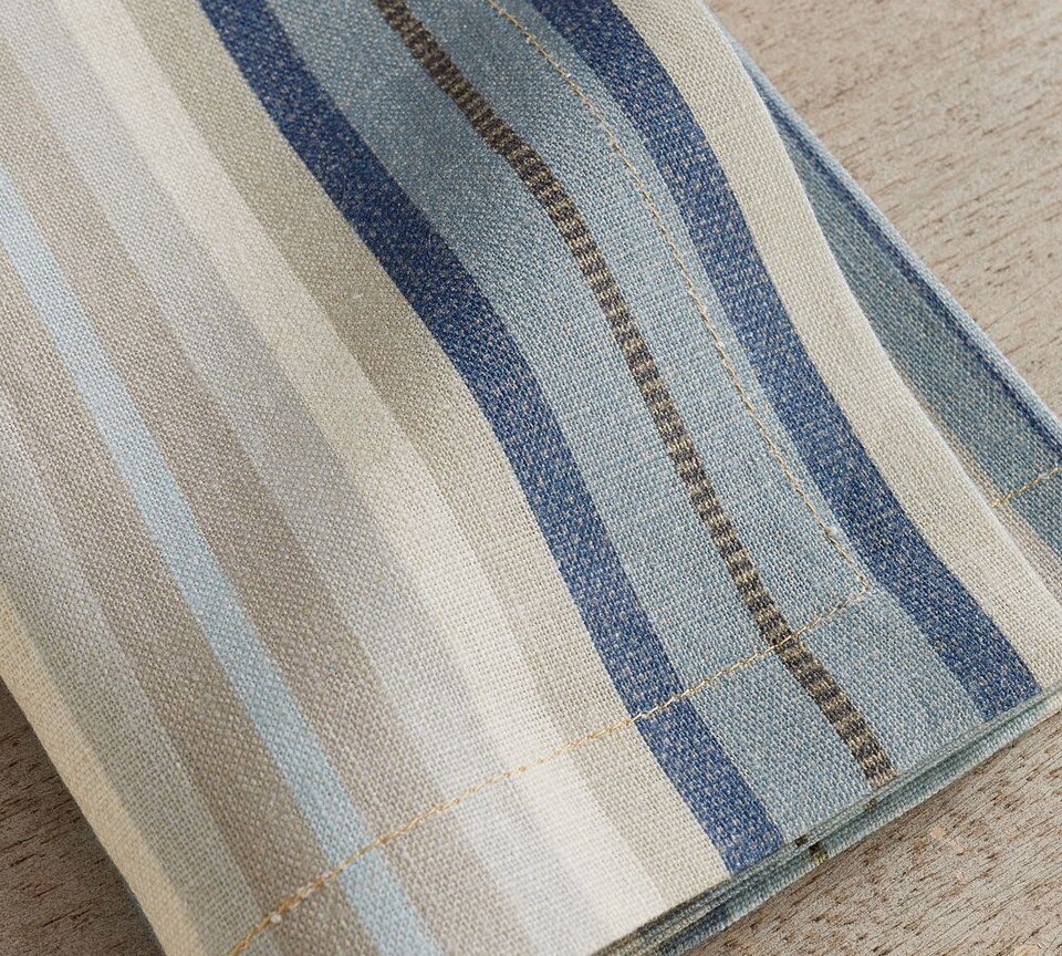 Lonnie Striped Linen Napkins - Set of 4