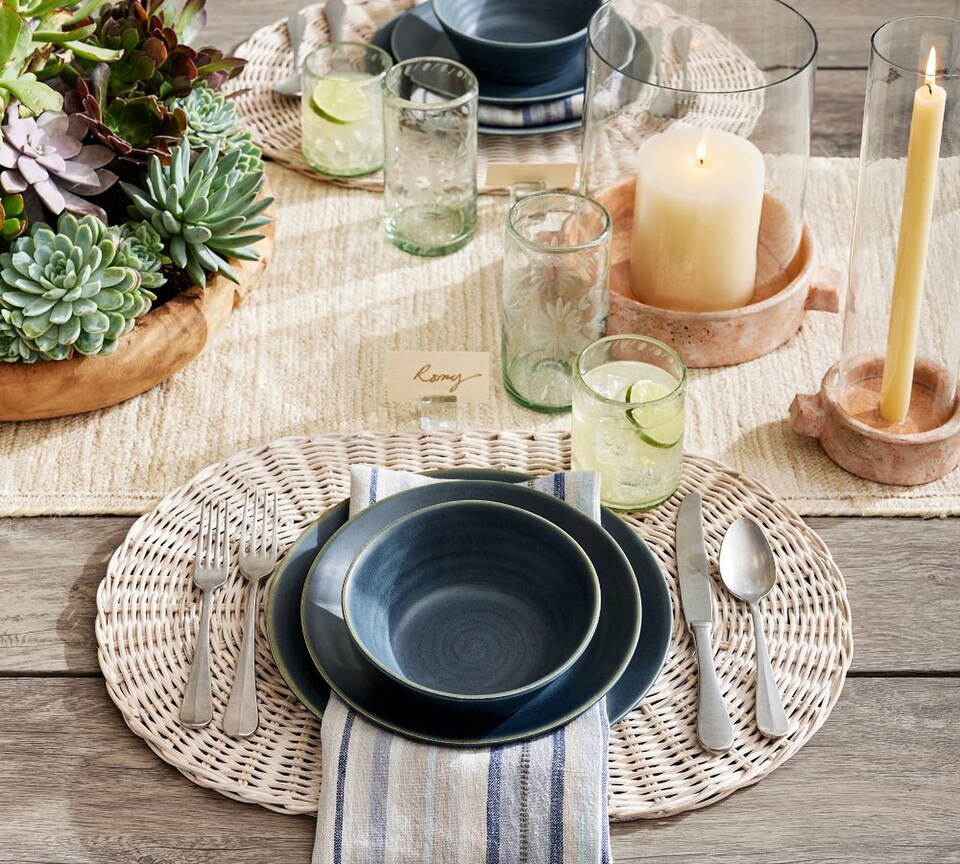 Lonnie Striped Linen Napkins - Set of 4