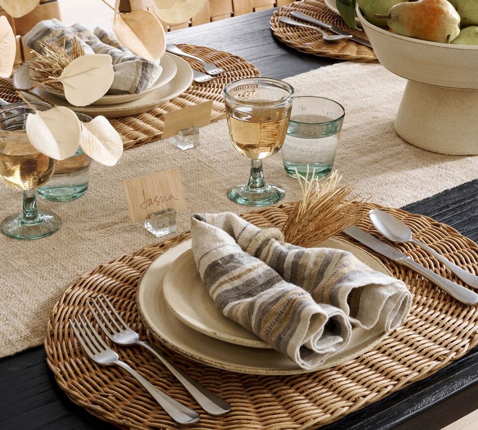 Lonnie Striped Linen Napkins - Set of 4