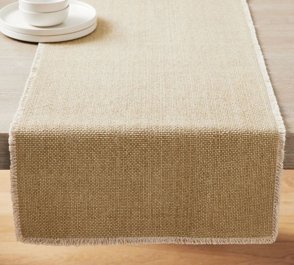Mason Handwoven Cotton Fringe Table Runner