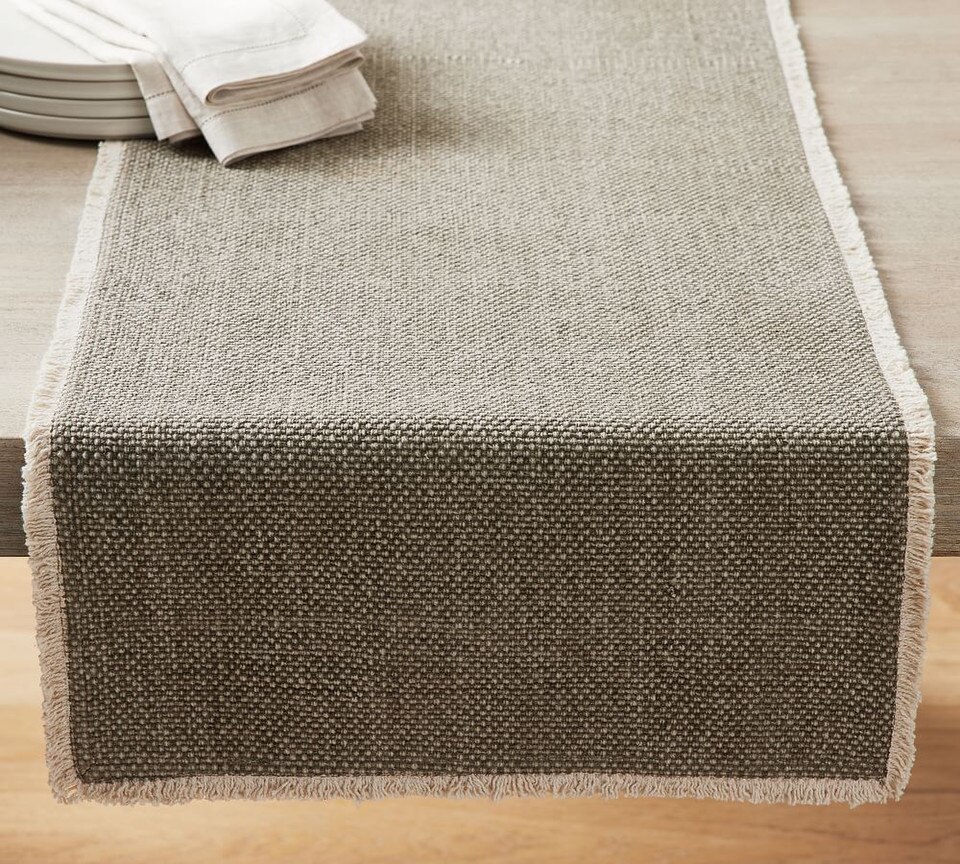 Mason Handwoven Cotton Fringe Table Runner