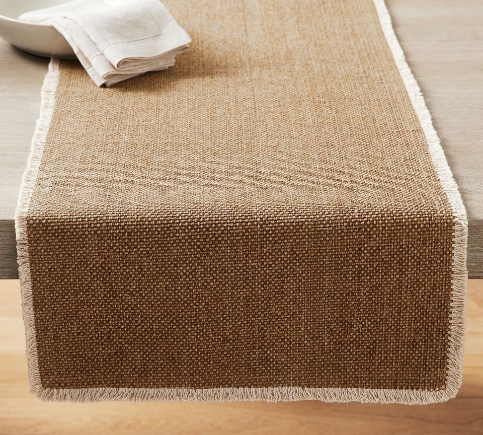Mason Handwoven Cotton Fringe Table Runner