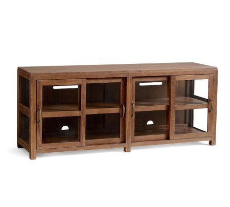 Menlo Reclaimed Teak Media Console Pottery Barn Australia