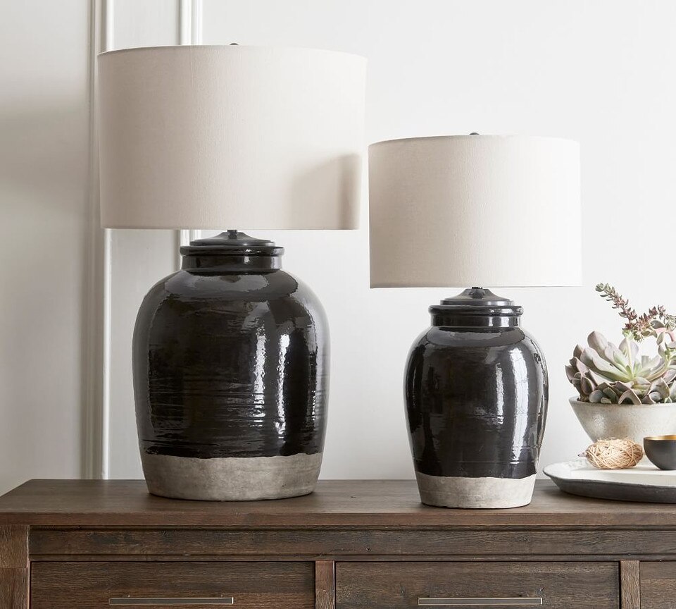 Miller Ceramic Table Lamp Base, Black