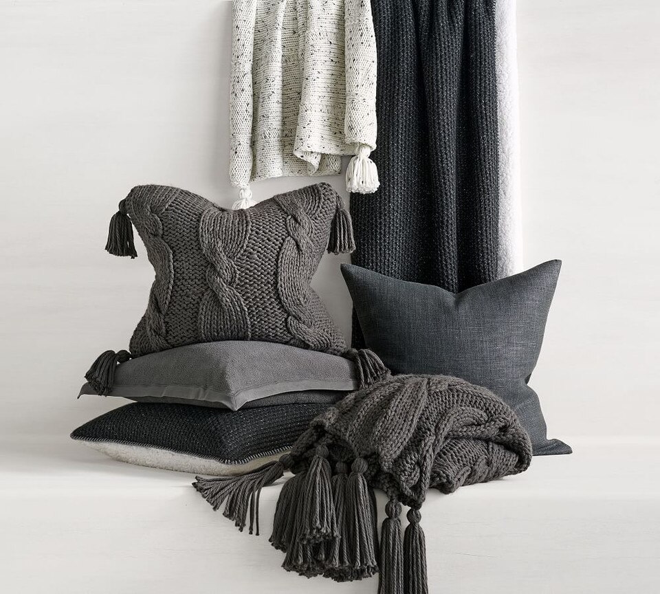 Tonal Palette Cushion Collection - Charcoal