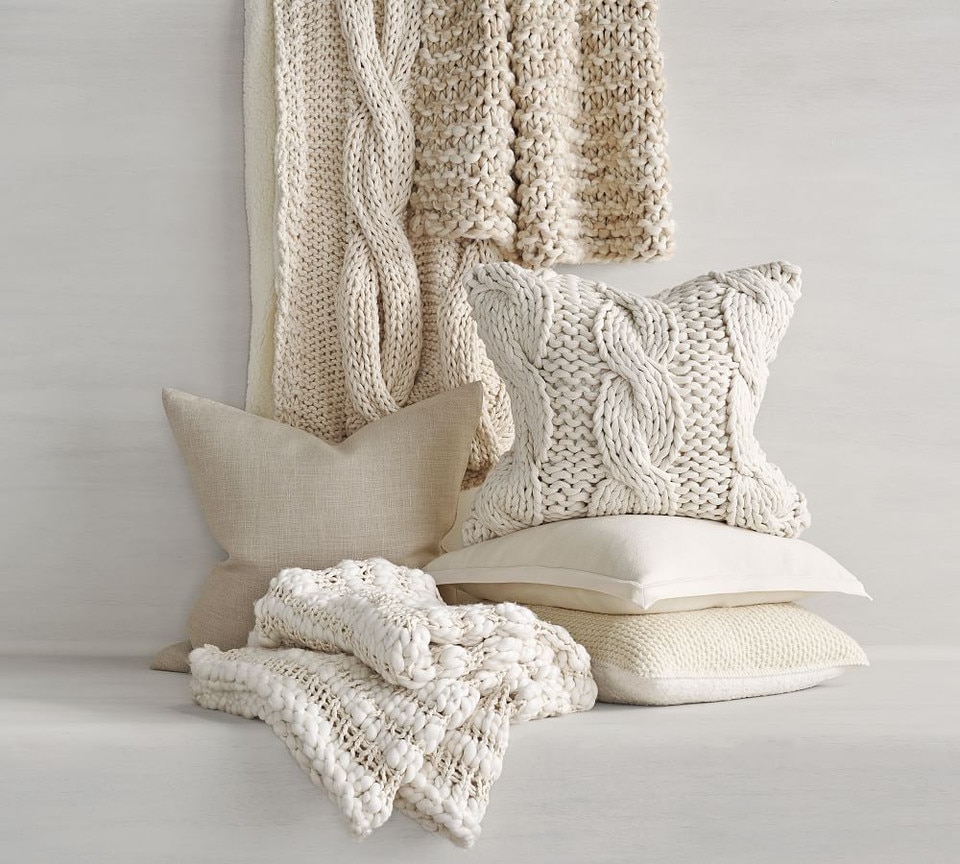 Tonal Palette Cushion Collection - Ivory