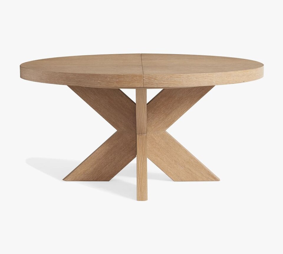 Modern Farmhouse Round Pedestal Extending Dining Table (152 cm – 198 cm)