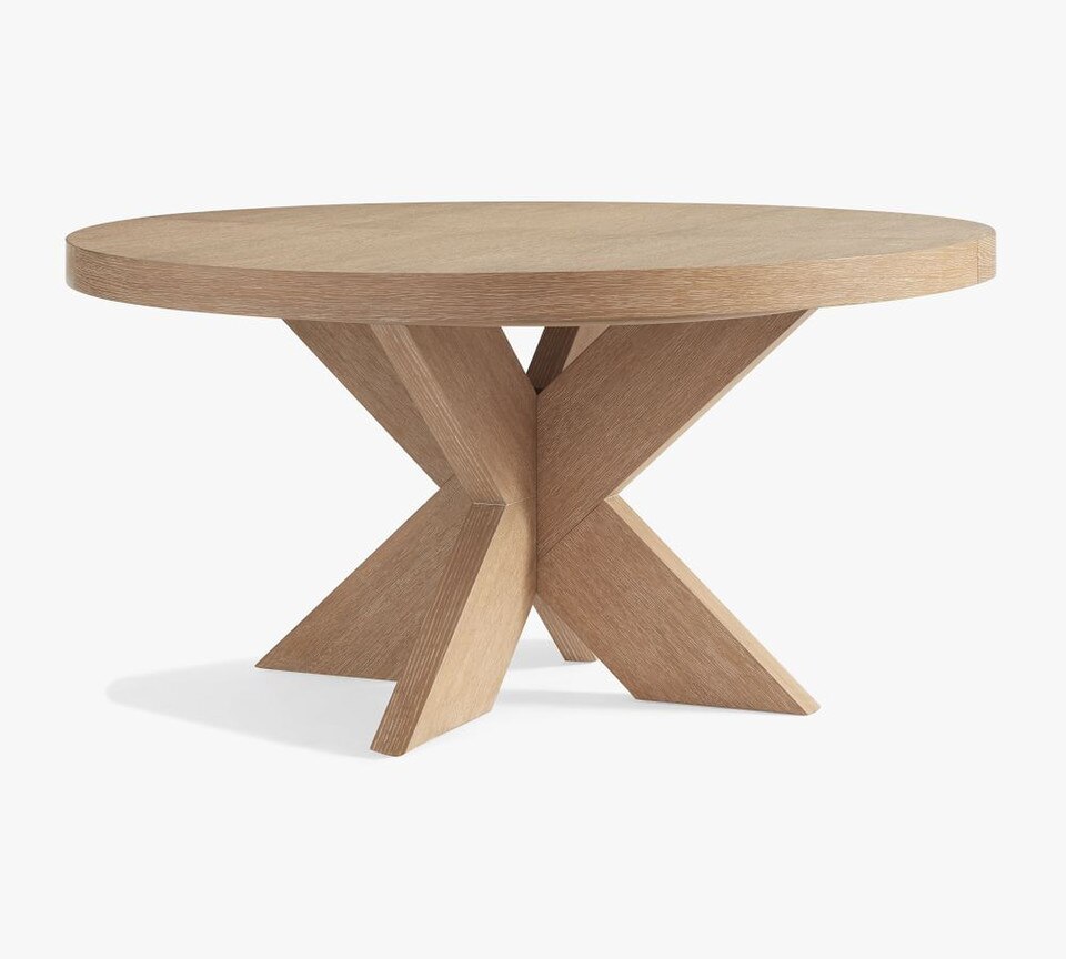 Modern Farmhouse Round Pedestal Extending Dining Table (152 cm – 198 cm)