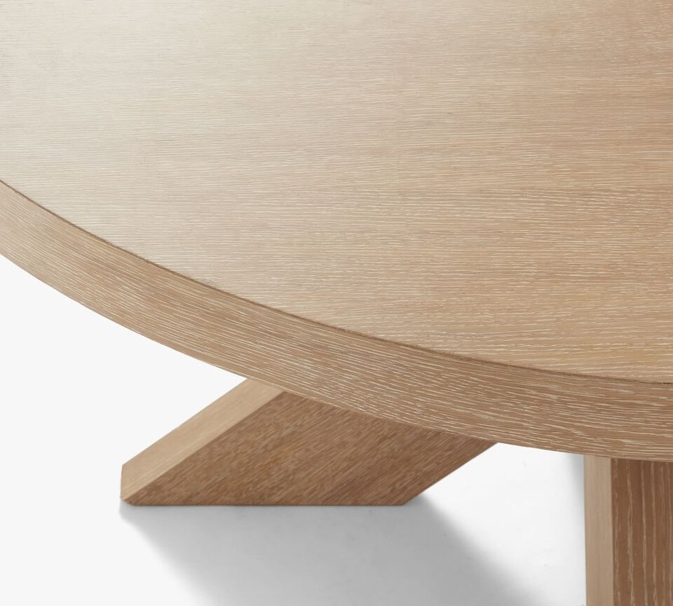 Modern Farmhouse Round Pedestal Extending Dining Table (152 cm – 198 cm)