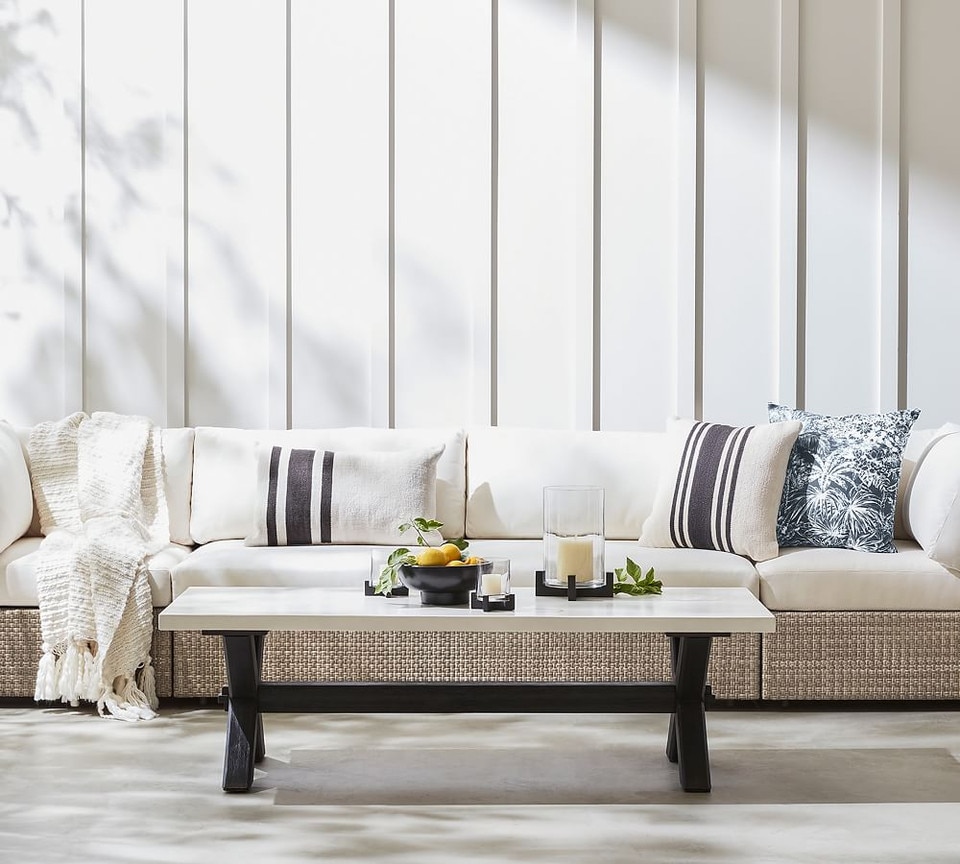 Modern Farmhouse Striped Indoor/Outdoor Cushion