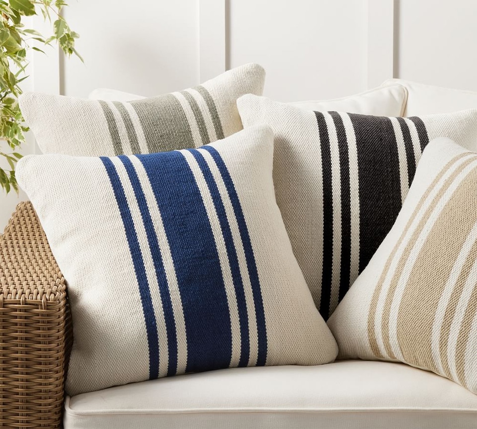 Modern Farmhouse Striped Indoor/Outdoor Cushion