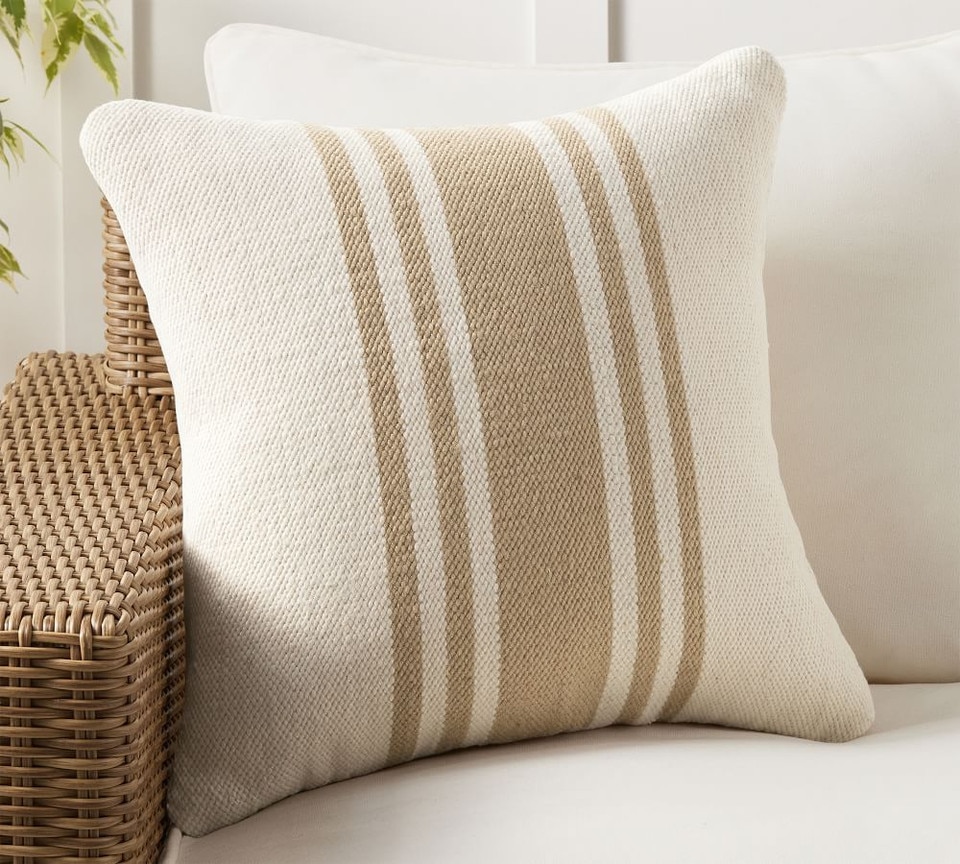 Modern Farmhouse Striped Indoor/Outdoor Cushion