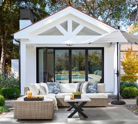 Modern Farmhouse Striped Indoor/Outdoor Cushion Pottery Barn