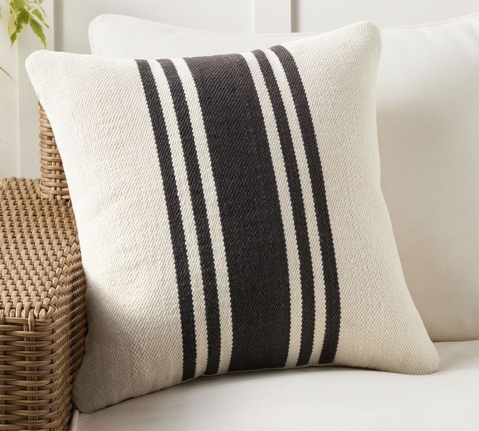 Modern Farmhouse Striped Indoor/Outdoor Cushion