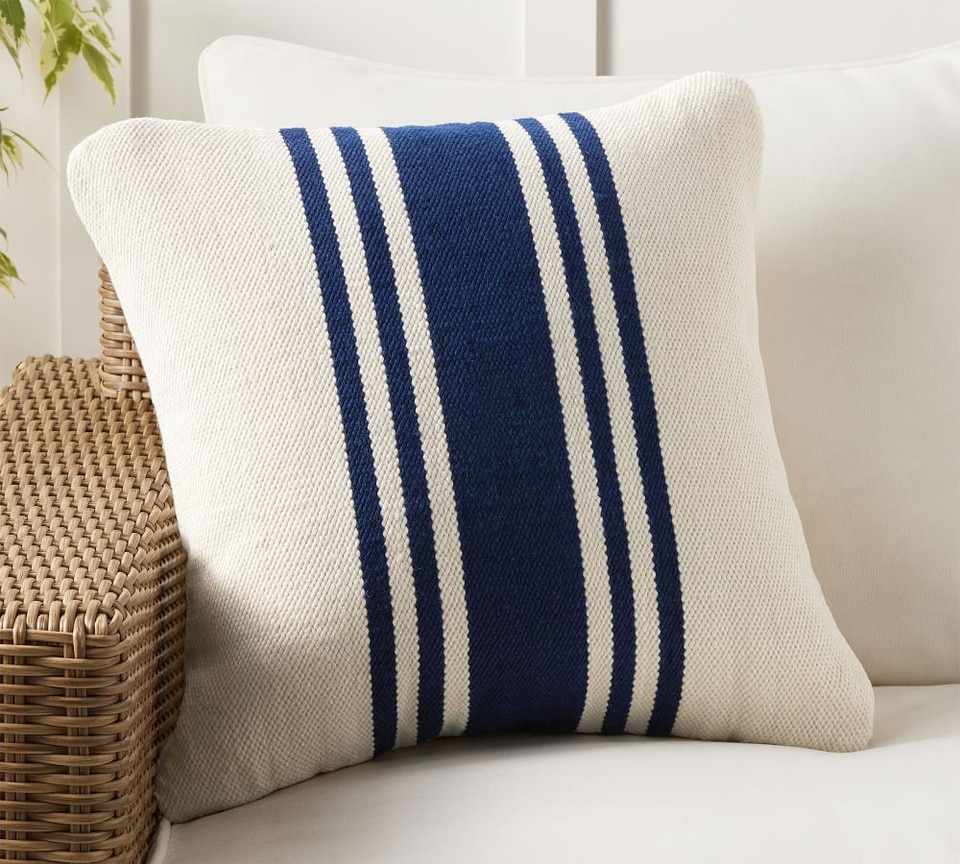 Modern Farmhouse Striped Indoor/Outdoor Cushion
