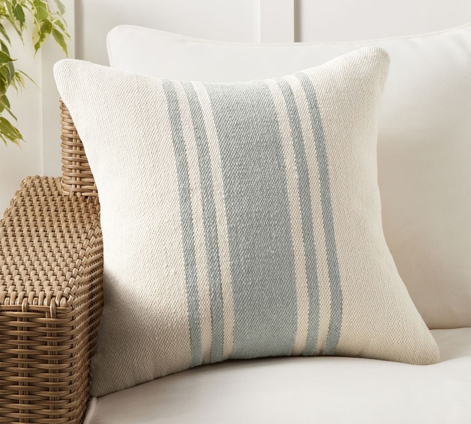 Modern Farmhouse Striped Indoor/Outdoor Cushion