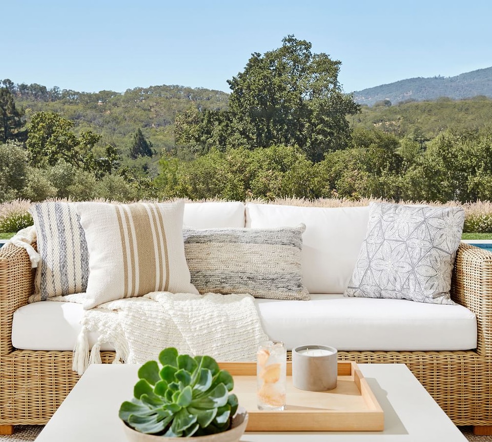 Modern Farmhouse Striped Indoor/Outdoor Cushion
