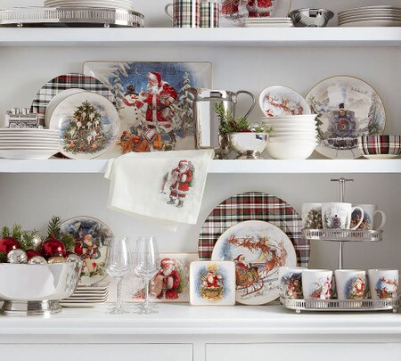 Nostalgic Christmas Stoneware Dinner Plates Set Of 4