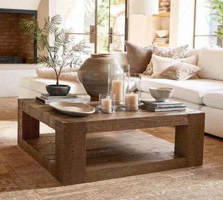 Rockport Square Reclaimed Wood Coffee Table (112 cm) Pottery