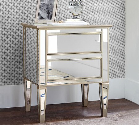 Once you hit the bed, it's most convenient if everything you need is within easy reach and that's where your bedside table comes in. park mirrored 2 drawer bedside table