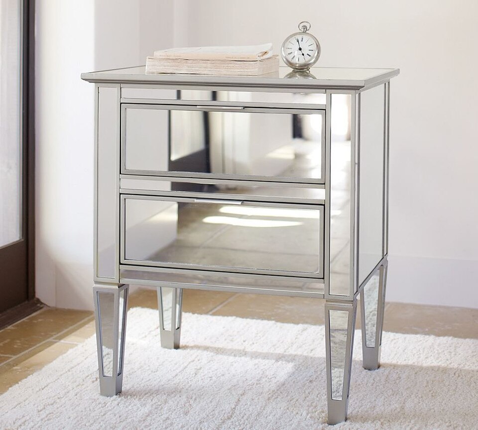 Park Mirrored 2-Drawer Bedside Table | Pottery Barn Australia