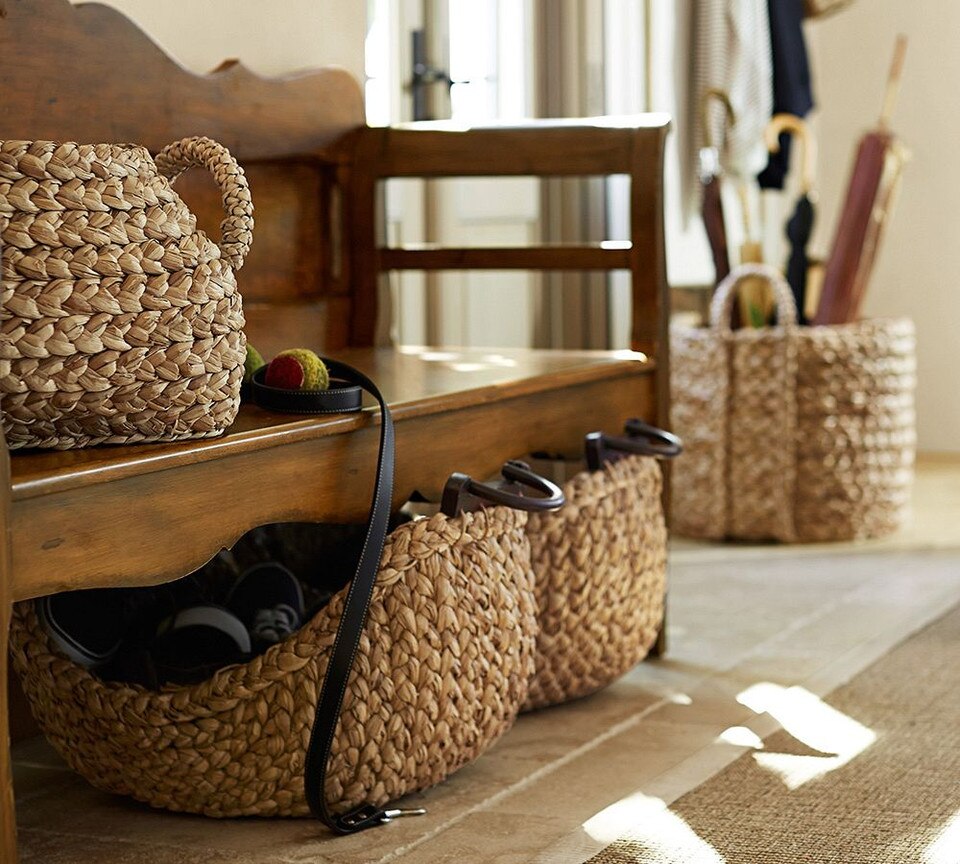 Beachcomber Wood Handled Basket Pottery Barn Australia