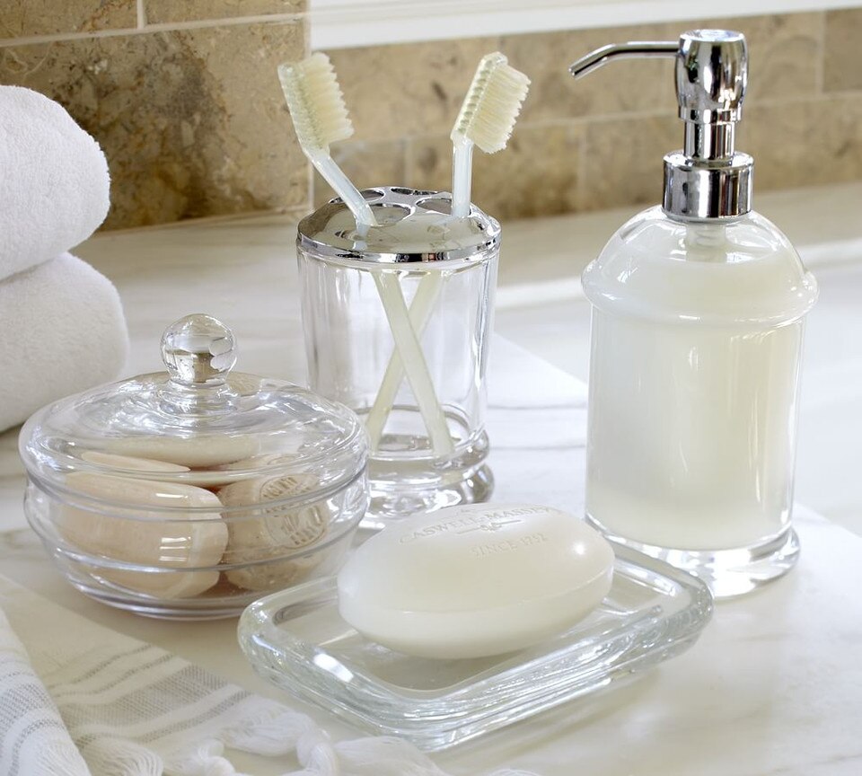 PB Classic Glass Bath Accessories | Pottery Barn Australia